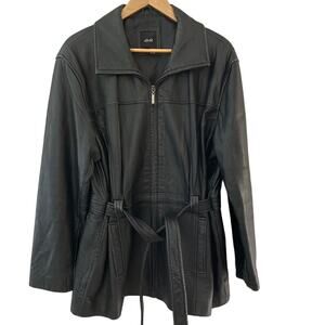 Vintage JLC New York Black‎ 100% Leather Jacket Size XL